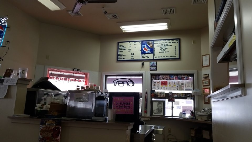 Front view of a small roadside diner.