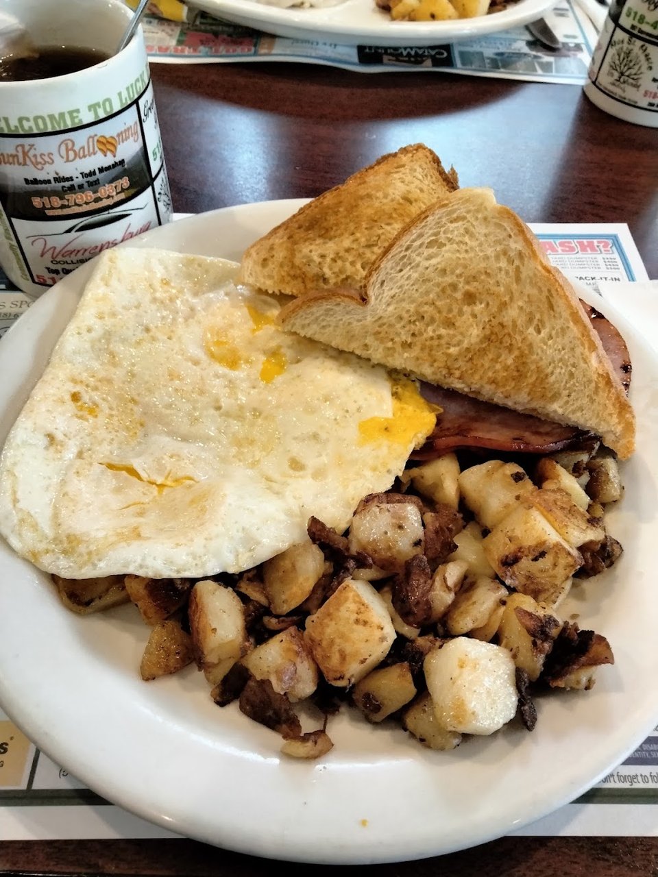 Egg Meat Home Fries and Toast